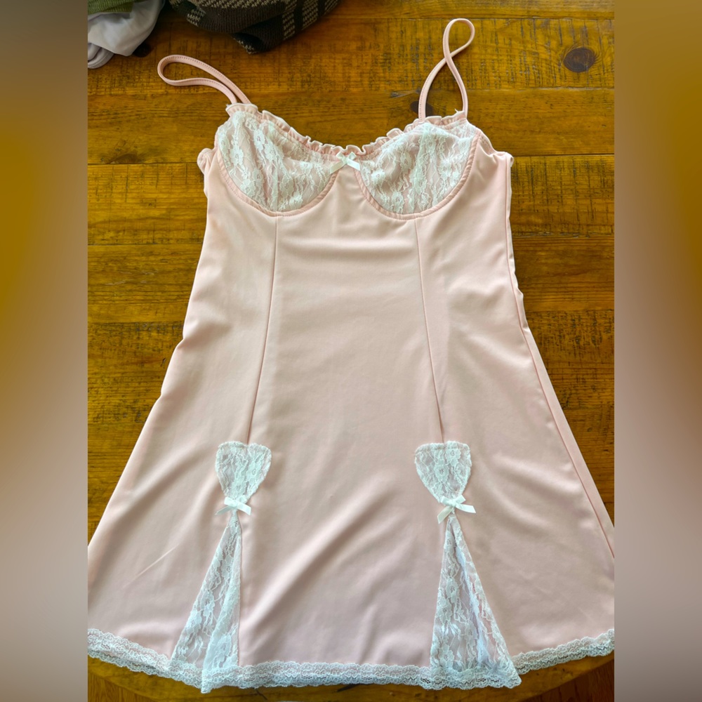 Amazon lt. pink and white lace dress